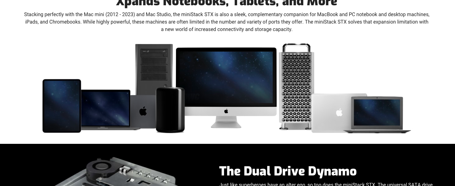 MAC MINI EXTERNAL STORAGE HARD DRIVE BACKUP RAID SOFTRAID DOCK USB4 THUNDERBOLT USB NVME SSD PCIE 