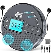 2000mAh Rechargeable Discman CD Player:Walkman CD Player with Bluetooth FM Transmitter,Headphones...