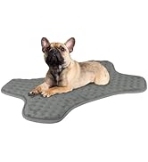 Small Dog Mat Washable Gray Memory Foam Crate Bed Pad for Puppy Dog Cushion Mat Anti Slip Flat Do...