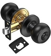 TICONN Black Ball Door Knob, Round Matte Black Door Knobs, Door Handle Lock for Interior Doors of...