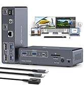 JCYMELE USB C Docking Station Displayport KVM Switch 2 Monitors 2 Computers Display Port 4K@120Hz...