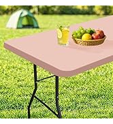 homing Rectangle Table Cloth Cover, Waterproof Polyester Elastic Fitted Tablecloth, Fits for 6 Fo...