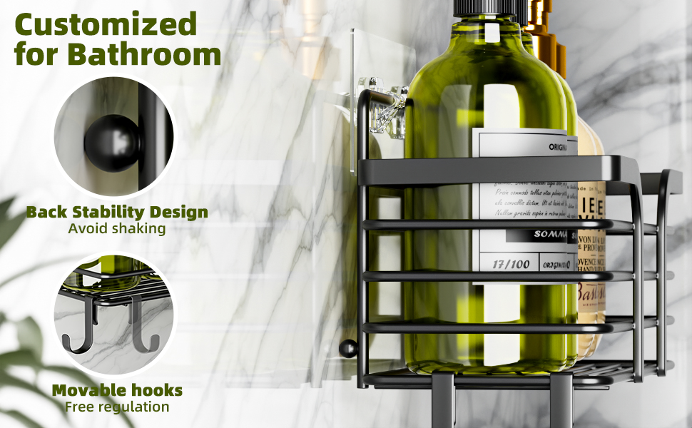Adhesive Shower Organizer for Bathroom Storage