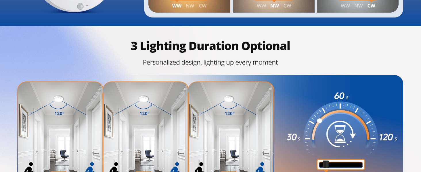 Motion Sensor Ceiling Light Wired