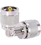 CNARIO 2PCS PL-259 to Mini UHF Female UHF Male PL259 to Mini UHF Female RF Coaxial Coax Adapter U...