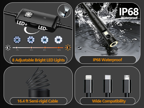 endoscope camera with light