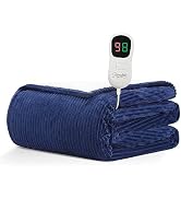 Homemate Heated Blanket Electric Throw - 50"x60" Heating Blanket Throw 1/2/4/6/8 Hours Auto-Off 1...