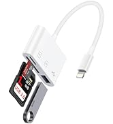 Lightning to SD Card Reader for iPhone 14 Pro Max/14/13Pro/12/11/XR/8, Micro SD Memory Card Reade...