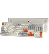ATTACK SHARK Gaming Keyboard Wired,RGB Backlight Ergonomic 108 Keys Mechanical Feeling Keyboard,Q...