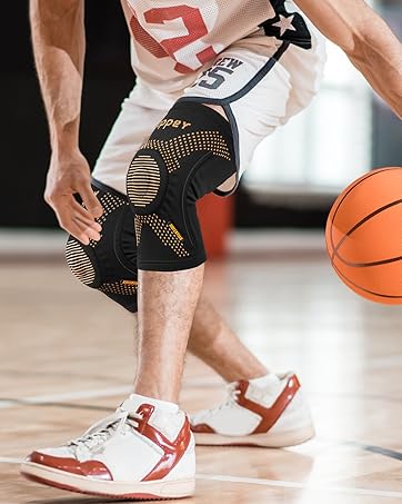 Playing basketball while wearing our knee brace