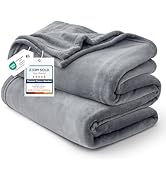 Bedsure GentleSoft Fleece Bed Blankets Queen Size Grey - Soft Warm Winter Blanket Lightweight Coz...