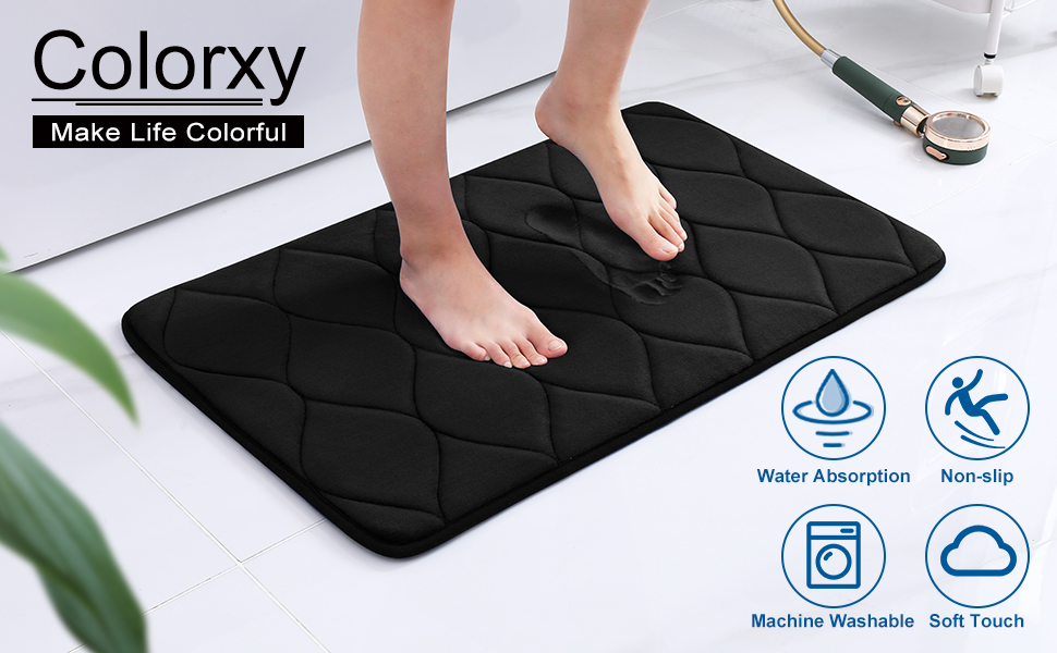 Colorxy Memory Foam Bathroom Rug Mat
