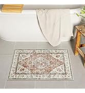 Uphome Orange Bath Mat, Distressed Farmhouse Boho Bathroom Rugs, Super Cozy Velvet Small Bathroom...