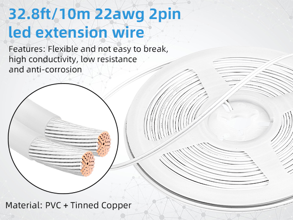 22 gauge 2 wire white