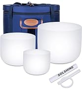 432HZ 7inch 8inch 9Inch Set Of 3 Pcs Quartz Crystal Singing Bowls Set with Thick Carrying Case Ba...