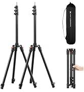 K&amp;F CONCEPT Extendable Photography Stand, Adjustable 6.56ft/78.7"/2M Aluminum Tripod with 1/4" Sc...