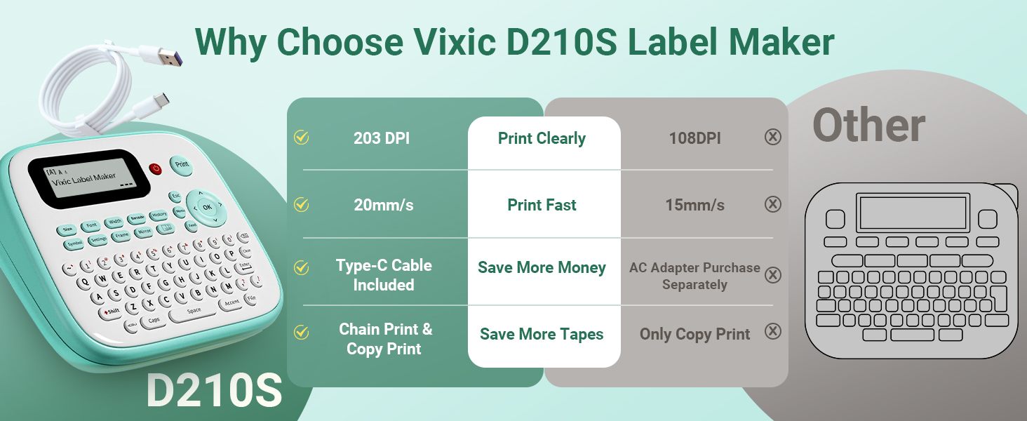 Vixic D210S label maker easy to use with qwerty keyboard
