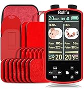TENS EMS Unit Muscle Stimulator for Pain Relief Therapy - 4 in 1 TENS &amp; EMS &amp; Relax &amp; Custom Freq...