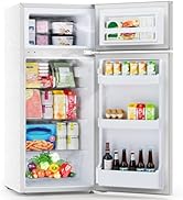 Electactic 4.5 Cu.Ft Mini Fridge with Freezer, 2-Door Compact Refrigerator With 2 Removable Shelv...