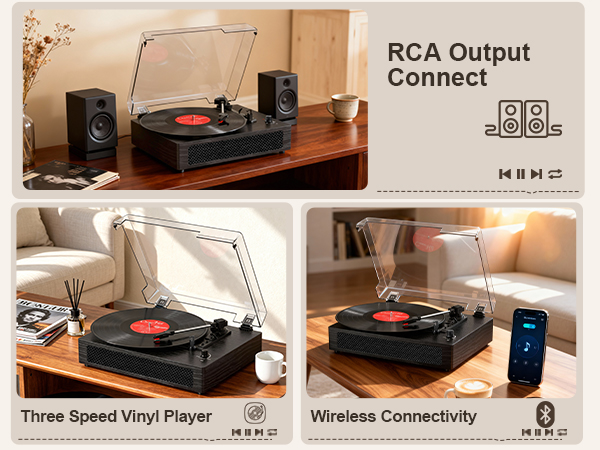record player with headphone jack