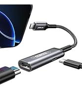 JSAUX USB C to HDMI with PD Charger Adapter, 2-in-1 Type-C to HDMI 4K@30Hz/100W Charging Compatib...