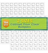 ONUEMP 164pcs Cabinet Door Bumpers Clear, Adhesive Rubber Feet Silicone, Sound Dampening Door Sla...