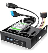 GRAUGEAR 5.25” Front Panel USB Hub, Internal SD/microSD Card Reader for Desktop PC, Gen2x2 20Gbps...