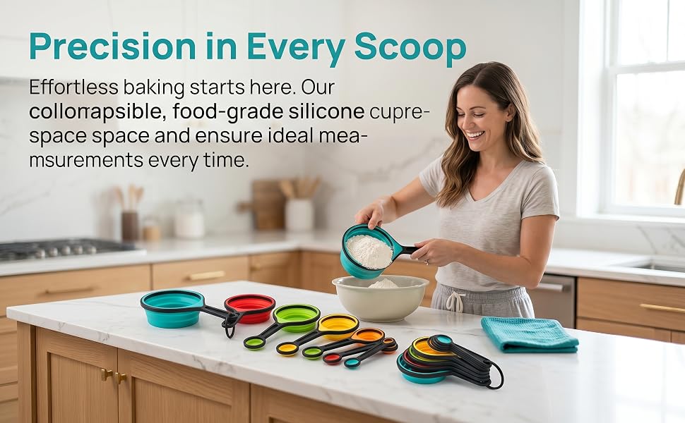 Collapsible Food-Grade Silicone Measuring Tools