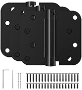HOSOM Self Closing Door Hinges 4 Inch Spring Loaded Hinges Soft Close Door Hinges Matte Black wit...