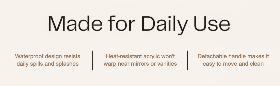 Made for daily use: waterproof, heat-resistant, detachable handle