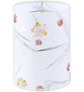 Aspen Creative 31319 Drum Shape Spider Construction Lamp Shade in Off White Petal Paper, (8" x 8"...