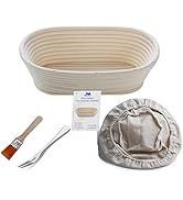 Banneton Proofing Basket 10" Oval Banneton Brotform for Bread and Dough [FREE BRUSH] Proofing Ris...