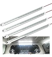 WELLUCK 12V Interior LED Light Bar, DC Light Strip w/Switch for Car, Trailer, Truck Bed, Van, RV,...