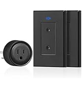 Black Remote Control Outlet Plug, WILAWELS Wireless Light Switch, On Off Remote Switch Outlet for...
