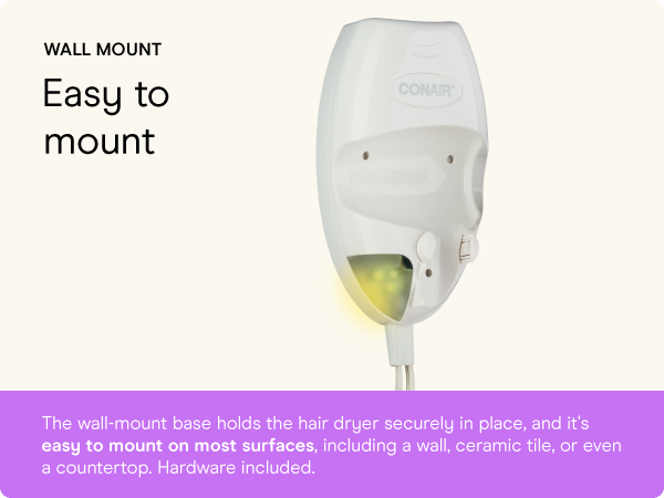 Conair small, mini, and compact hair dryer for travel. Handle folds for easy storage.