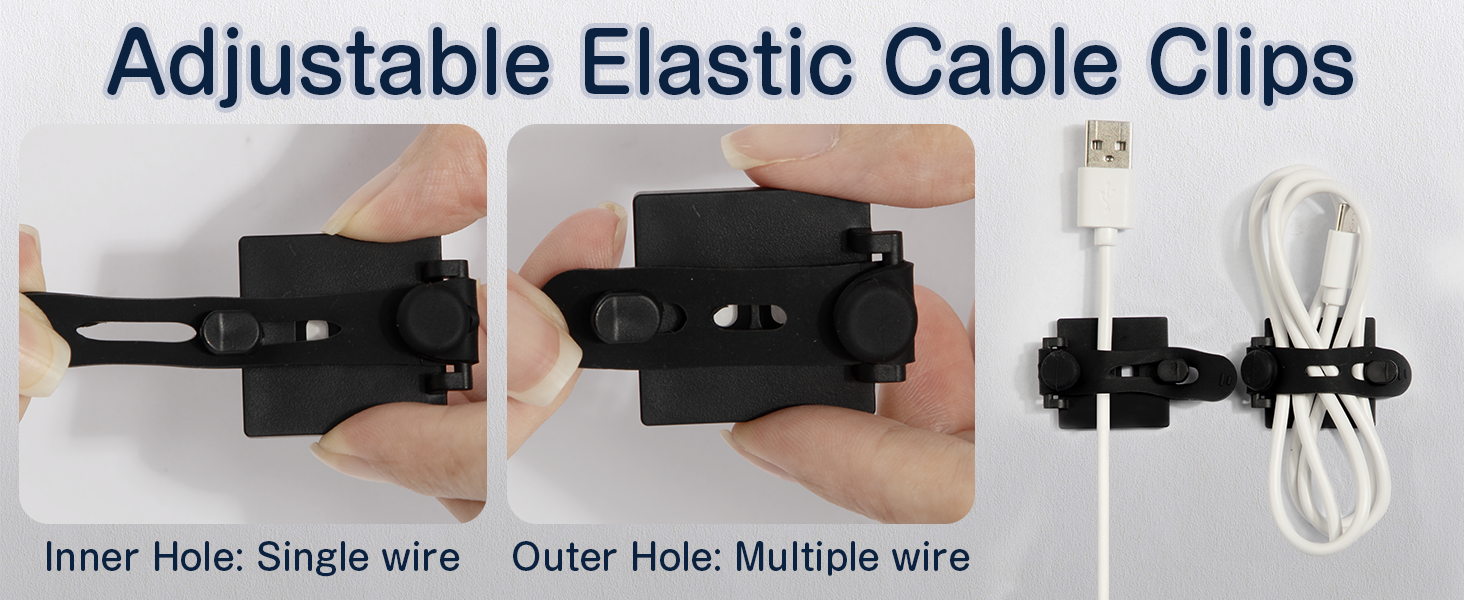 under desk cable management clips black with screw hole and 3m tape
