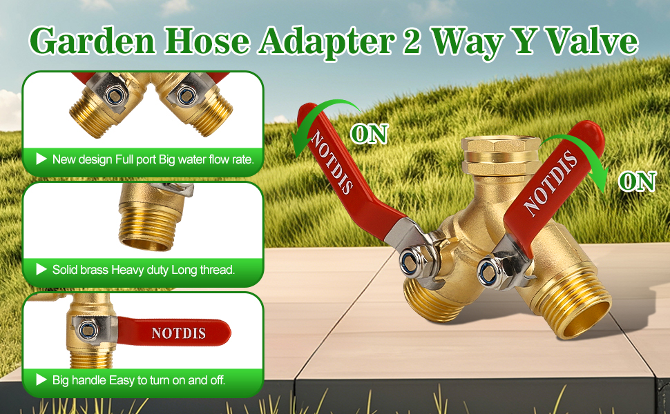 Hose Splitter 2 Way Heavy Duty Brass Garden Hose Splitter