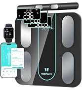 Healthkeep Scale for Body Weight Digital Bathroom Scale with 8 Electrodes, 21 Body Datas Dual Fre...