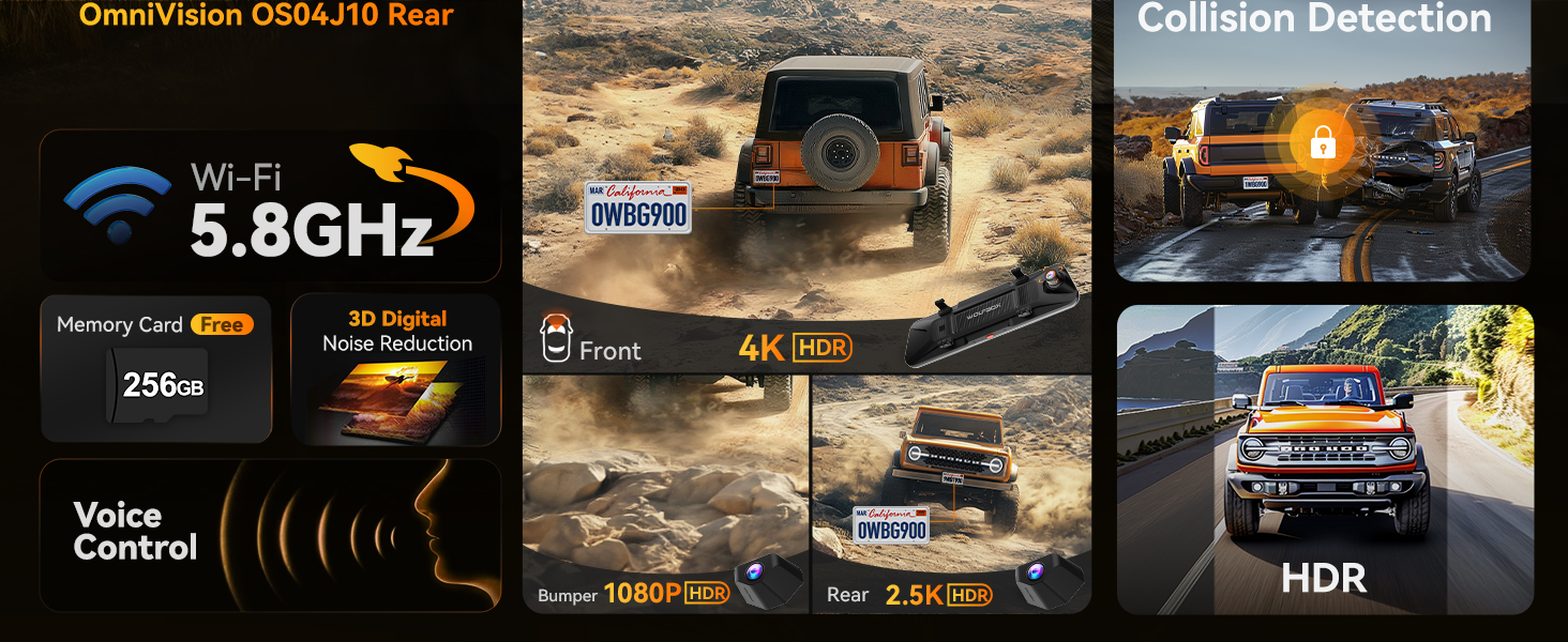 rear view mirror camera wireless