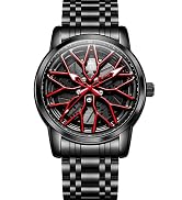 OLEVS Watches for Men Skeleton Rotary Dial Car Watch Dress Wirst Watch | 42MM Dial,Stainless Stel...