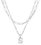 adoyi Early Christmas Gift Ideas for Women Hers Dainty 14K Gold Plated Heart Initial Necklaces La...