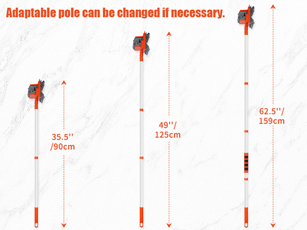 extendable long handle pole can be shortened for different requirements