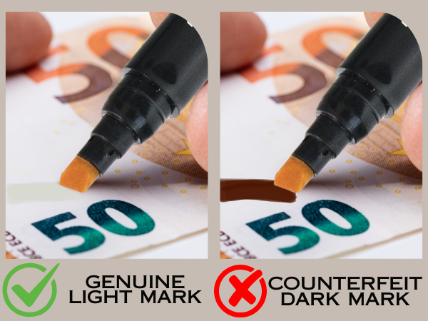 Counterfeit Money Detector Pen - Money Marker Bill Detector Pen with Upgraded Chisel Tip