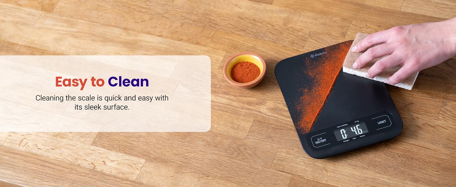 Cleaning the scale is quick and easy with its sleek surface