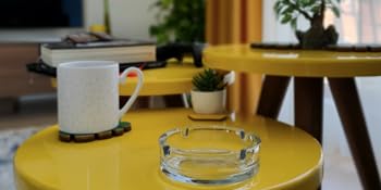  round Portable Decorative Modern ashtray Pack of 2 Cigar cigarette pipe lid lids cigars smoking 