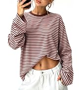 Sampeel Womens Long Sleeve Tops Casual Oversized T Shirts 2026 Y2K Fall Fashion Clothes
