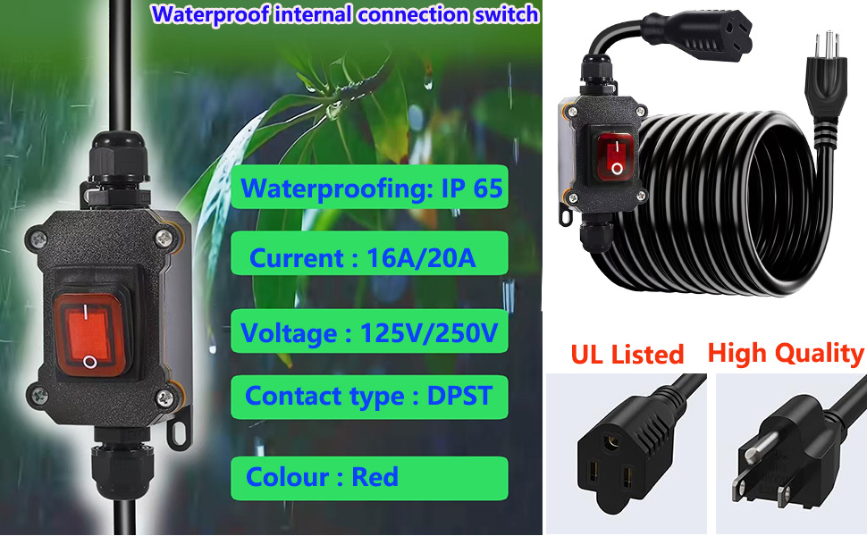 AC waterproof switch extension cable