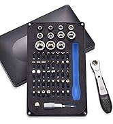 GreaTalent 54in1 S2 Steel Mini Ratchet Wrench Screwdriver Bit Set with 1/4" Hex Shank Bits, 1/4" ...