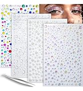 Self-Adhesive Face Gems,Face Rhinestones Pearl Stickers for Women,Festival&amp;Concert Face Jewels fo...