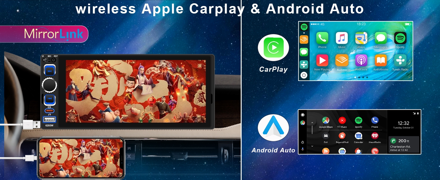 wireless apple carplay Android auto
